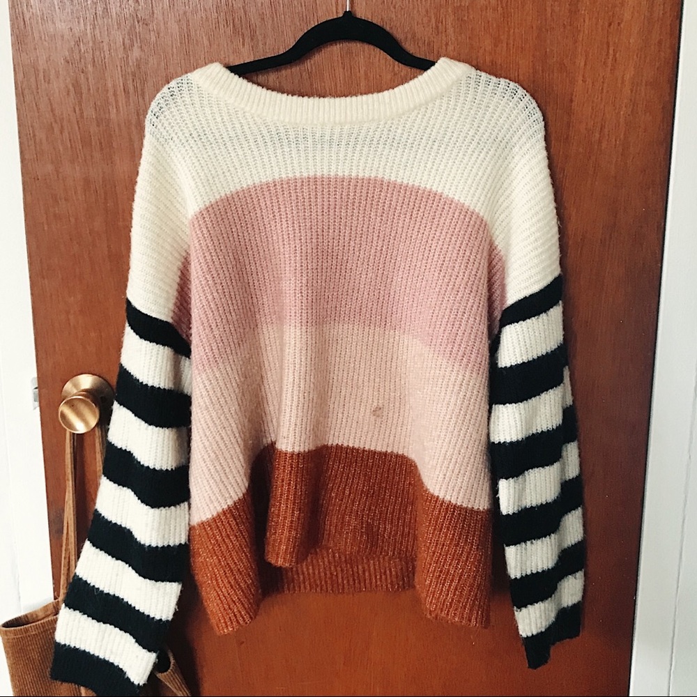Colorblock Striped Sweater